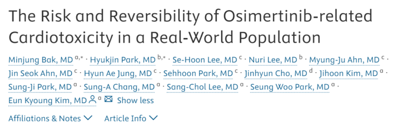 Stephen V Liu: Cardiotoxicity of osimertinib in real world population with EGFR NSCLC