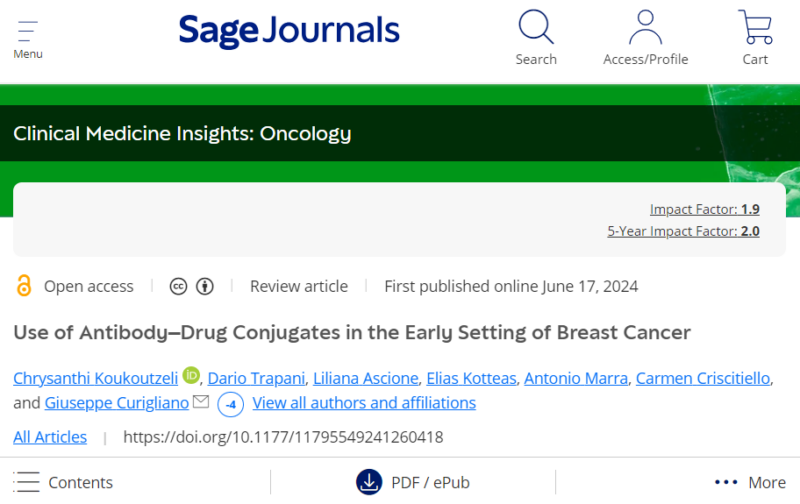 Paper Alert ! Use of Antibody–Drug Conjugates in the Early Setting of Breast Cancer