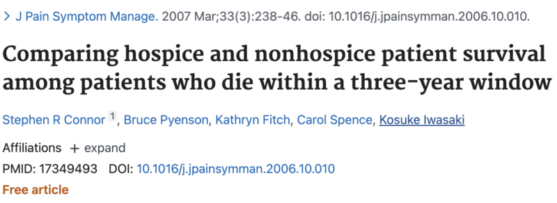 Hospice is not "only" end-life-care