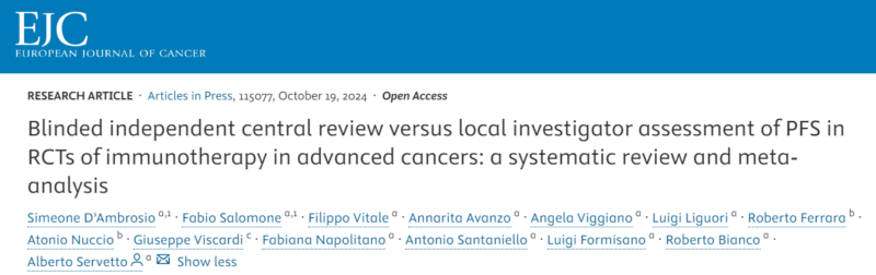 Simeone D'Ambrosio: Differences in PFS assessment by BICR and local investigators