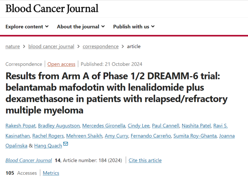 Myeloma Paper of the Day, October 23rd, suggested by Robert Orlowski