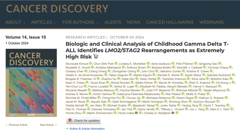 Biologic and clinical analysis of childhood gamma delta T-ALL - Cancer Discovery