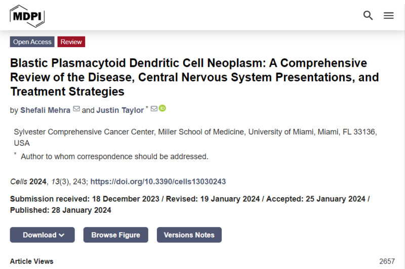 Article of the Week, Suggested by the BPDCN International Registry