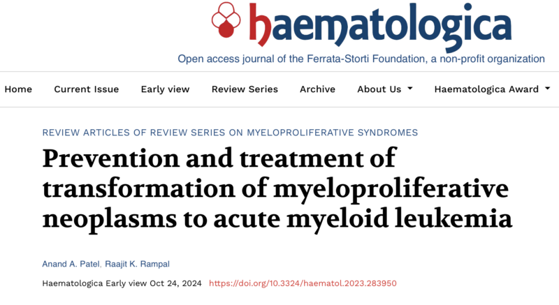 Anand Patel: Prevention and Treatment of Transformation of MPNs to AML