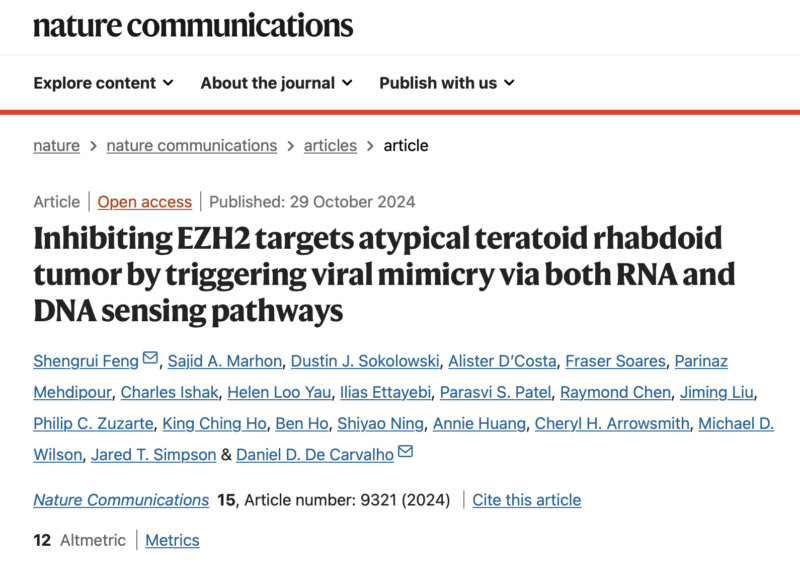 Daniel De Carvalho: Inhibiting EZH2 in Atypical Teratoid Rhabdoid Tumor