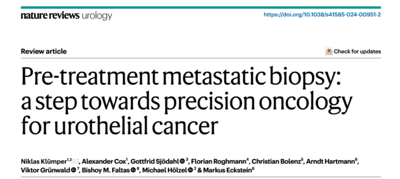 Niklas Klümper: Pre-treatment metastatic biopsy for urothelial cancer