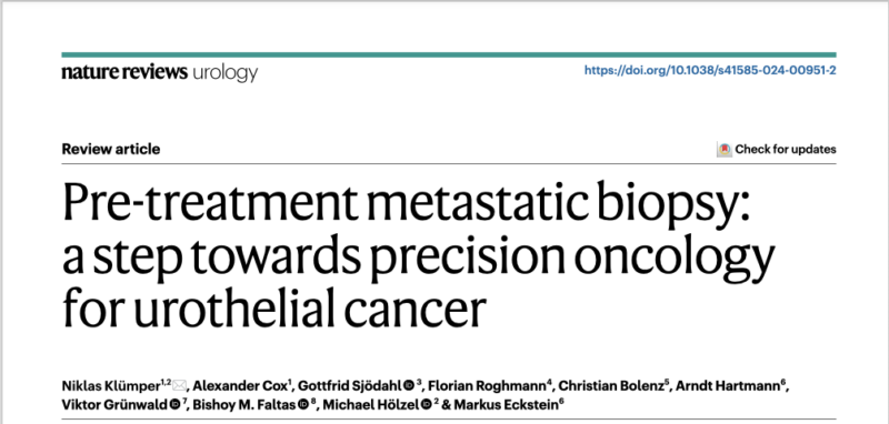 Markus Eckstein: A step towards precision oncology for urothelial cancer