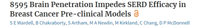 Brain Penetration Impeded SERD Efficacy in Breast Cancer Pre-Clinical Models