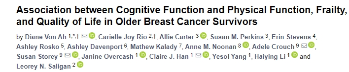 Association between Cognitive Function and Physical Function, Frailty, and Quality of Life in Older Breast Cancer Survivors