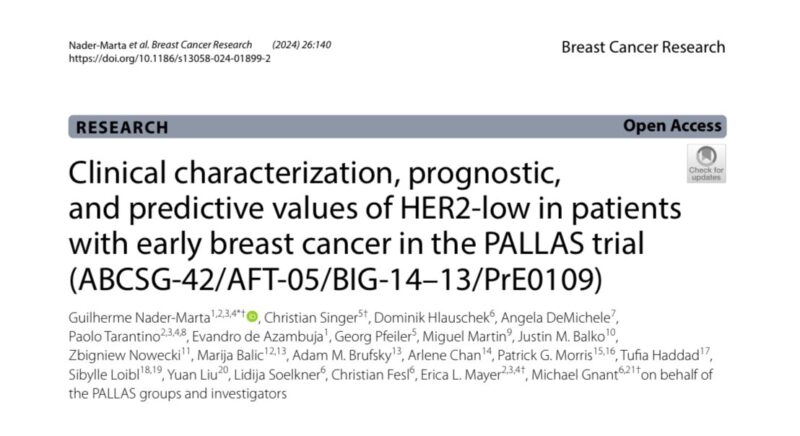 Paolo Tarantino: The largest HER2-low sub-analysis of a RCT led by Guilherme Nader-Marta