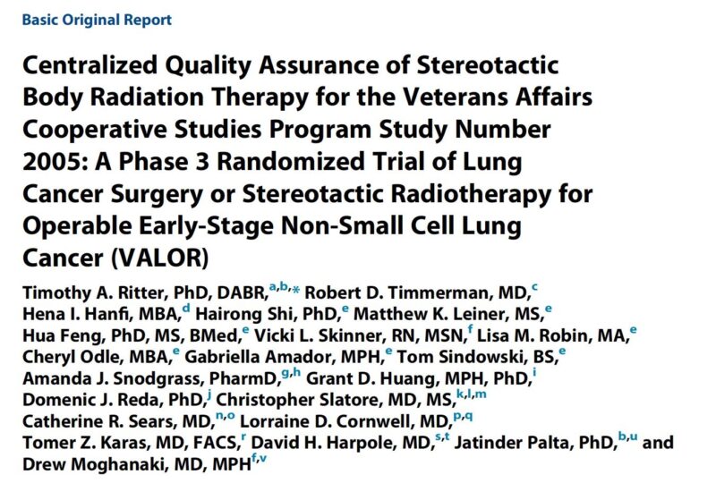 Drew Moghanaki: Evaluating the first 100 participants treated with lung SBRT through 2022 of the VALOR study