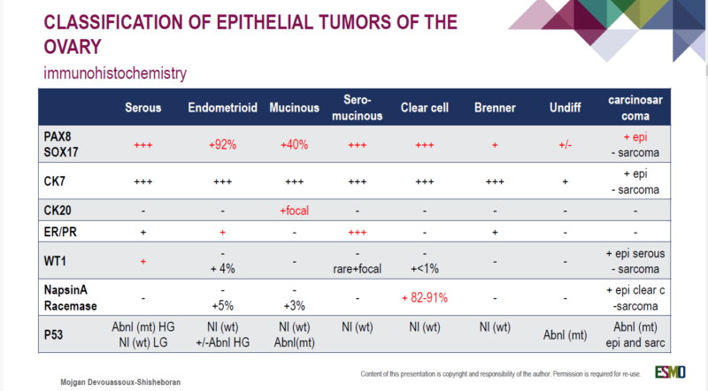 Yakup Ergün: Classification of Ovarian Epithelial Tumors