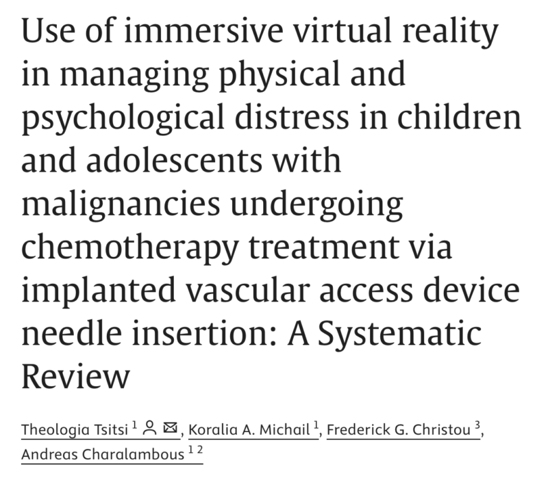 Andreas Charalambous: Immersive VR as a distraction method for children and adolescents undergoing CMT