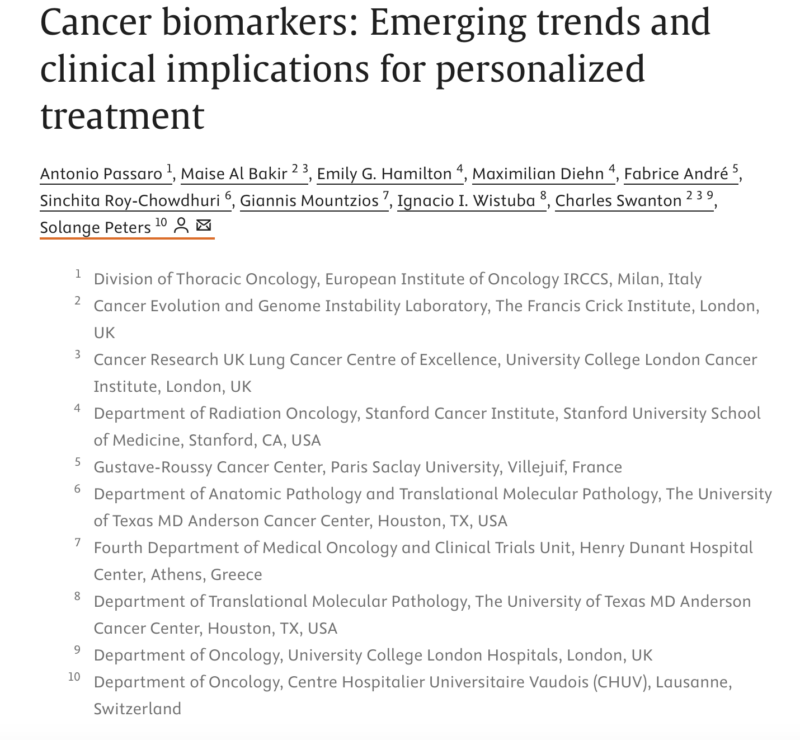 The integration of cancer biomarkers allowing remarkable advancements in cancer therapeutics