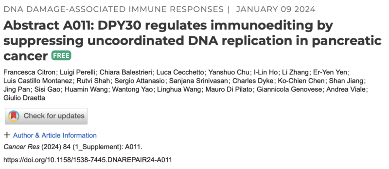 WRAD complex's impact on epigenetic regulation and immunoediting in PDAC by Francesca Citron