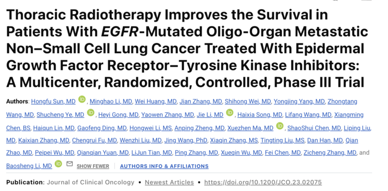 Concurrent thoracic radiotherapy improves the PFS and OS with acceptable toxicity in EGFR-mutated NSCLC