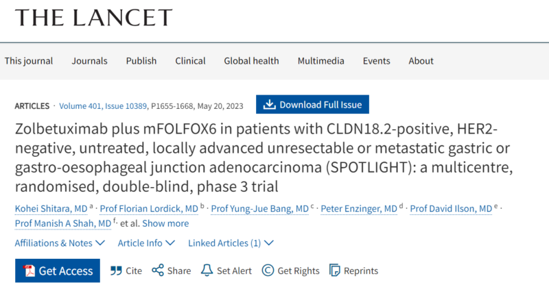 Zolbetuximab is now approved by the US FDA