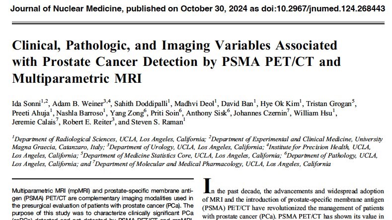 Adam Weiner: Correlates between PSMA PET and MRI for clinically significant Prostate Cancer