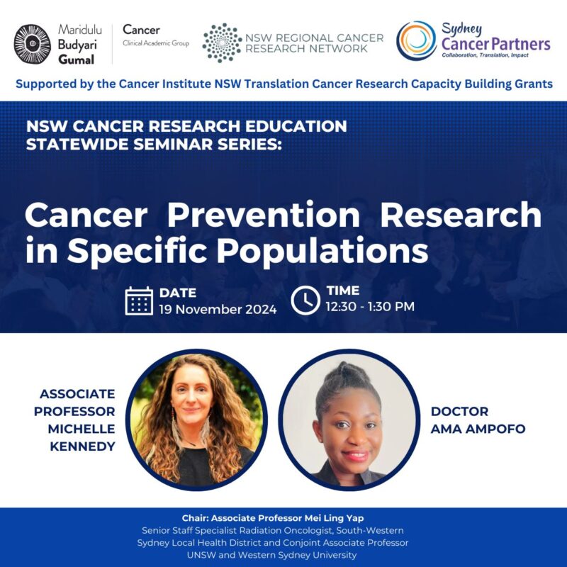 Final 2024 NSW Cancer Research Education Statewide Seminar: Cancer Prevention Research in Specific Populations