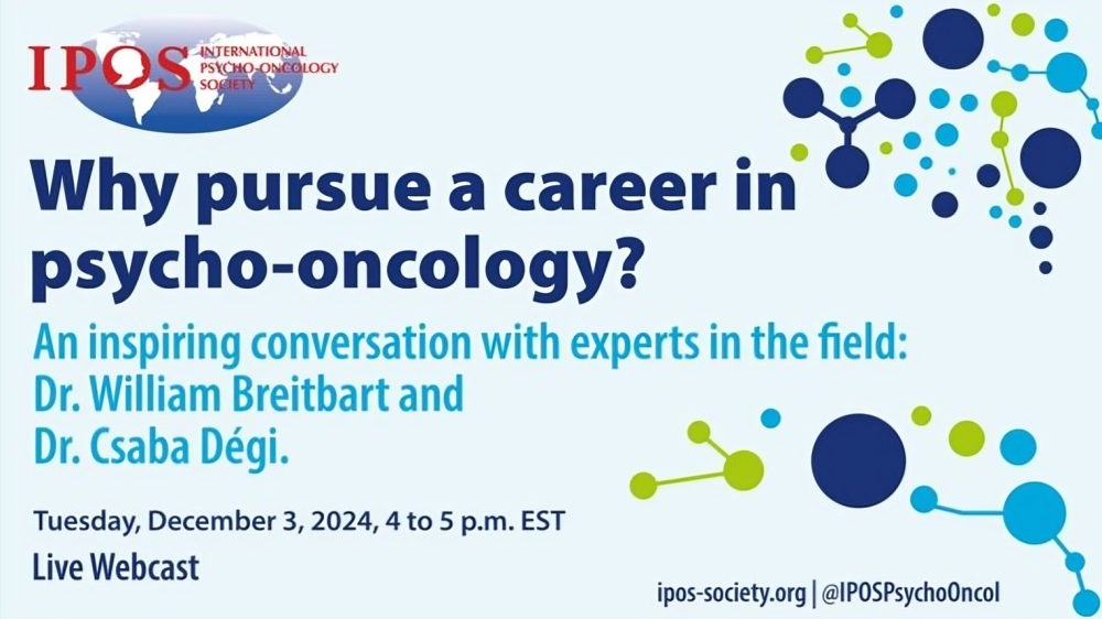 Adrian Pogacian: Learn about career prospects in psycho-oncology within the IPOS’s Webinar