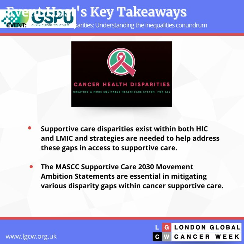 Key Takeaways from the event on Cancer Health Disparities at London Global Cancer Week