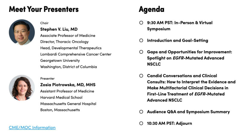 Stephen Liu: Discussing first-line therapy for EGFR NSCLC at the MaTOS meeting