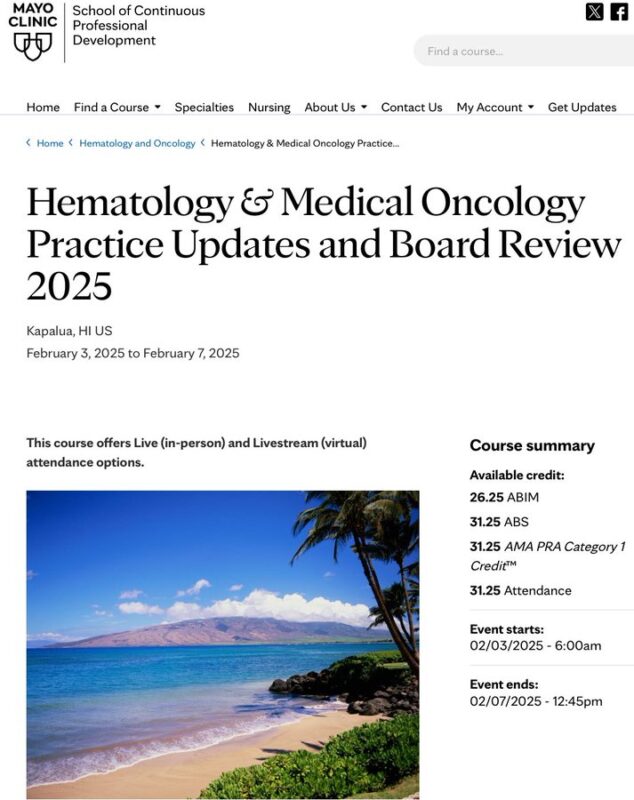 Rami Manochakian: Announcing the 1st Inaugural Hemat/Oncology Practice Updates and Board Review Conference by Mayo Clinic