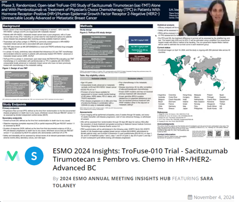 Dr. Sara Tolaney Discusses ESMO24 Insights on TroFuse-010 Trial in Advanced Breast Cancer