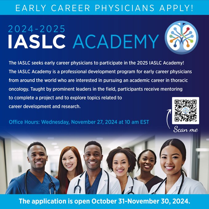 The IASLC Academy is accepting applications from early career professionals in Thoracic Oncology