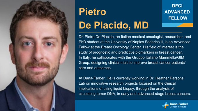 Meet Dr. Pietro De Placido, an Advanced Fellow at the Breast Oncology Center at Dana Farber