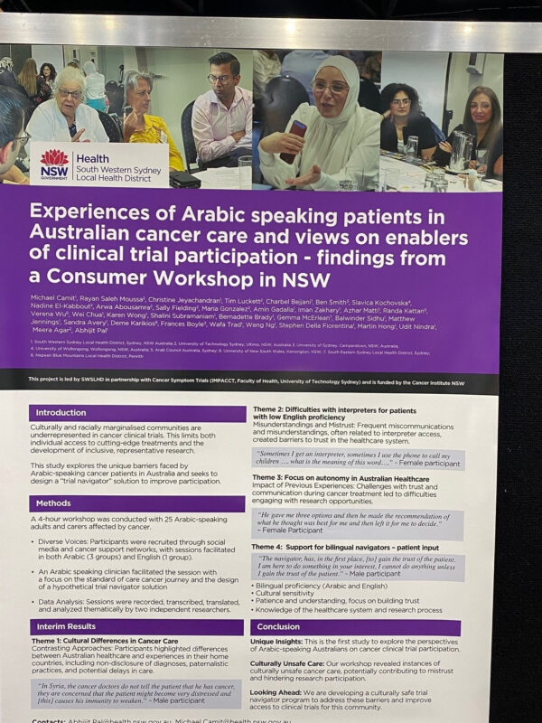 Rayan Saleh Moussa: Barriers and enablers to clinical trial participation among Arabic-speaking cancer patients