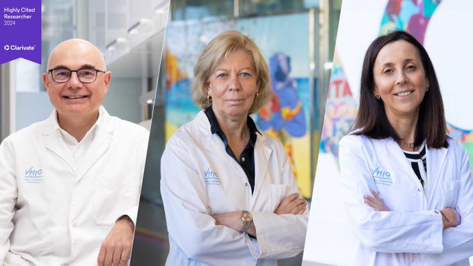 VHIO’s Josep Tabernero, Enriqueta Felip, and Ana Oaknin have been recognized as Clarivate Highly Cited 2024