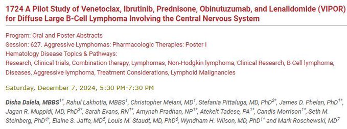 VIPOR for Diffuse Large B-Cell Lymphoma involving the Central Nervous System