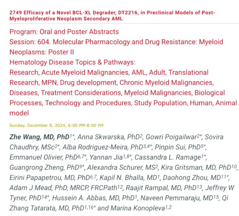 Naveen Pemmaraju: Highlighting a new BCL-XL degrader in post-MPN AML