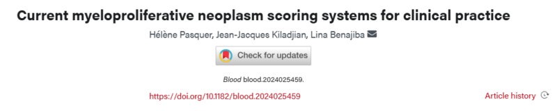 Risk stratification/scoring in MPNs