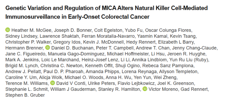 Heather McGee: Genetic Variation and Regulation of MICA in Early-Onset Colorectal Cancer