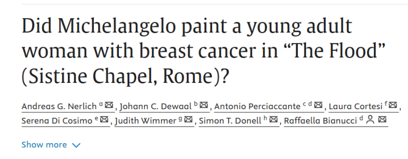 Did Michelangelo paint a woman with breast cancer in the Sistine Chapel in Rome?