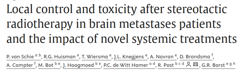 Local control and toxicity after stereotactic radiotherapy in brain metastases patients