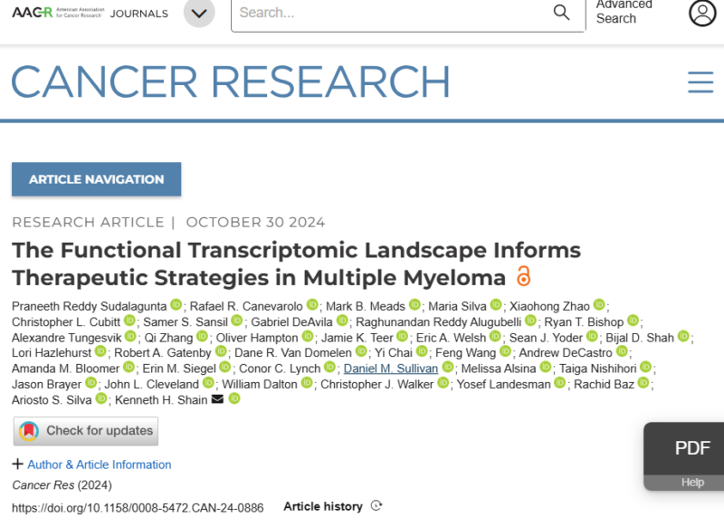 Myeloma Paper of the Day, November 1st, suggested by Robert Orlowski