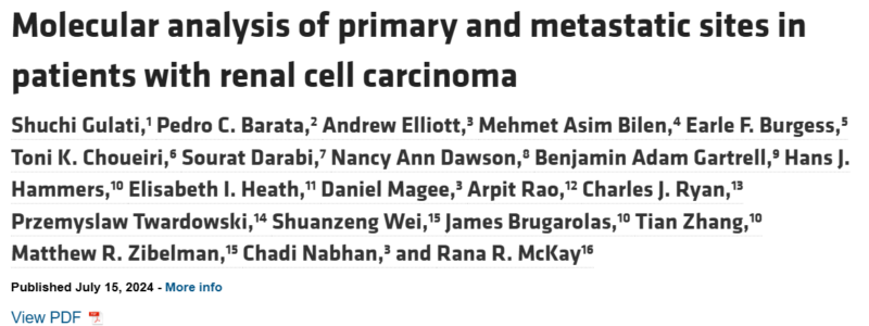 Rana McKay: Distinct molecular alterations across sites of mets in RCC