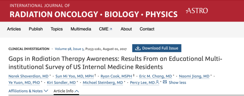 Why do radiation oncologists need to give lectures to their colleagues in internal medicine