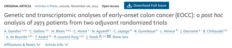 Annalice Gandini: Genetic and transcriptomic analyses of early-onset colon cancer