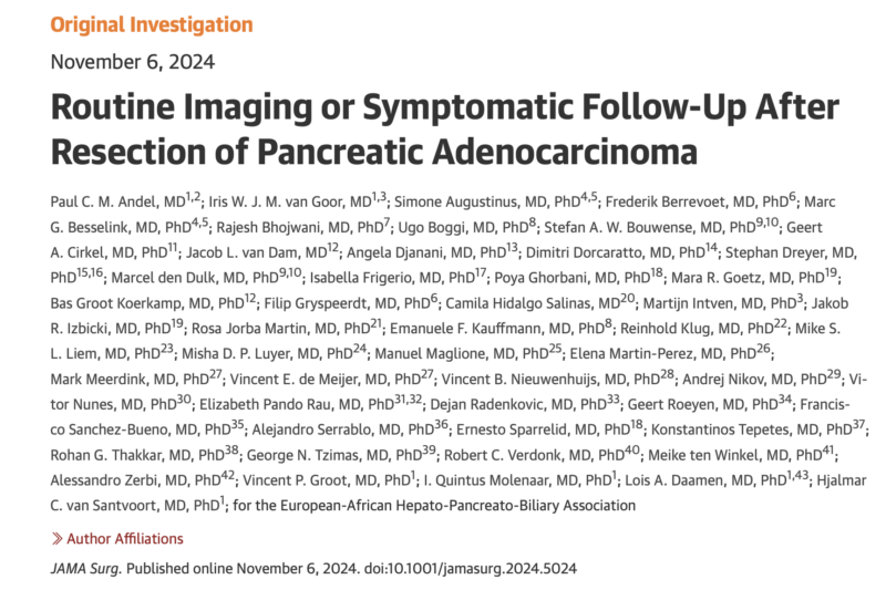 Routine imaging in post-operational PDAC vs symptomatic FU