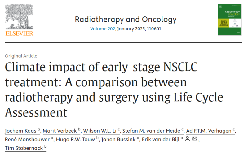 Advantage of SBRT over Surgery for early-stage NSCLC, study by Jochem Kaas