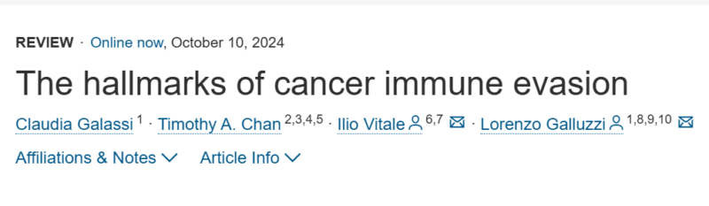 María Natalia Gandur Quiroga: Hallmarks of Cancer Immune Evasion by Claudia Galassi et al.