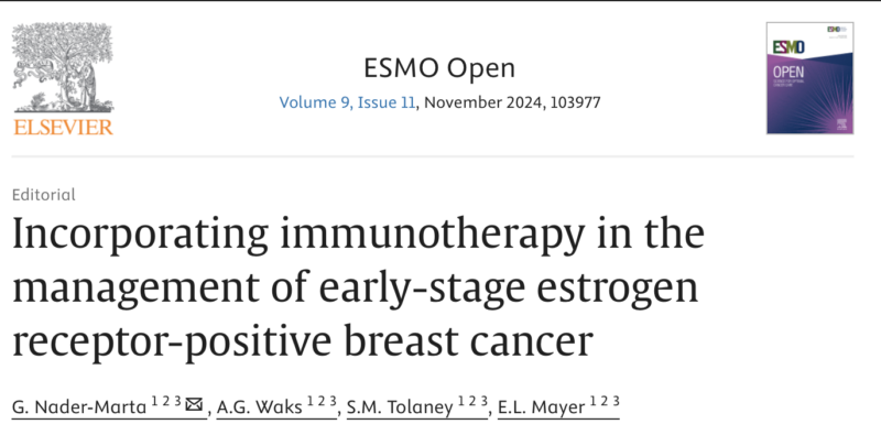 Incorporation of immunotherapy in the management of early-stage ER+ Breast Cancer