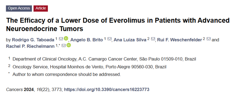 Rachel Riechelmann: Low dose Everolimus for patients with Neuroendocrine tumors