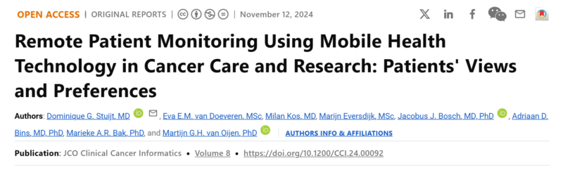 Dominique Stuijt: Patient-reported barriers and facilitators to using mHealth during cancer treatment