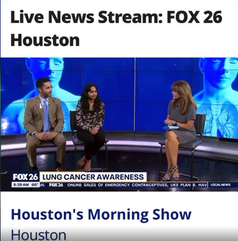 Eric Singhi: Honored to be invited to Fox 26 Houston for Lung Cancer Awareness Month