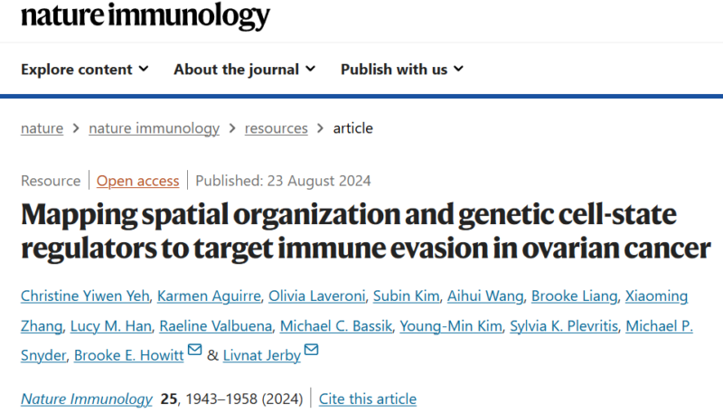 Uncovering mechanisms of immune evasion in Ovarian Cancer